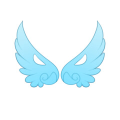 Obraz premium Blue cute cartoon graphic wings