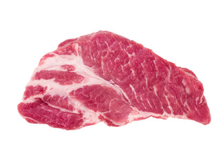 Slice of boneless pork neck  isolated transparent png