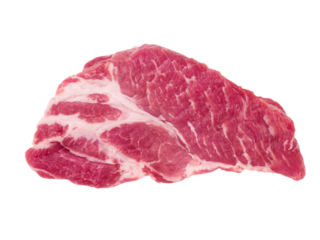 Slice of boneless pork neck  isolated transparent png