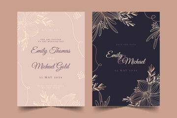 wedding invitation template vector design illustration