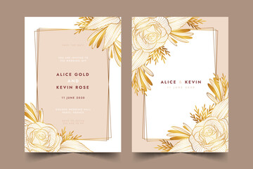 wedding invitation template vector design illustration