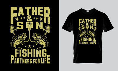 Father and son fishing partners for life t-shirt design