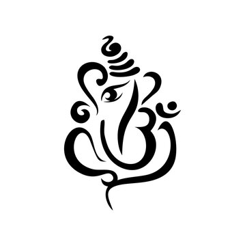 lord Ganesh. Ganesh Puja. Ganesh Chaturthi Vector Sign