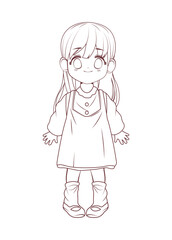 little cute girl anime style