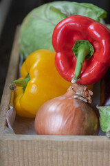 red and yellow peppers