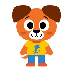Isolated happy dog cartoon kawaii Vector