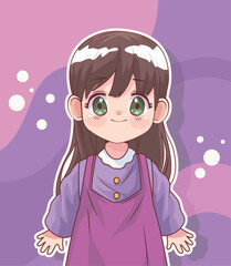 little girl with purple clothes poster