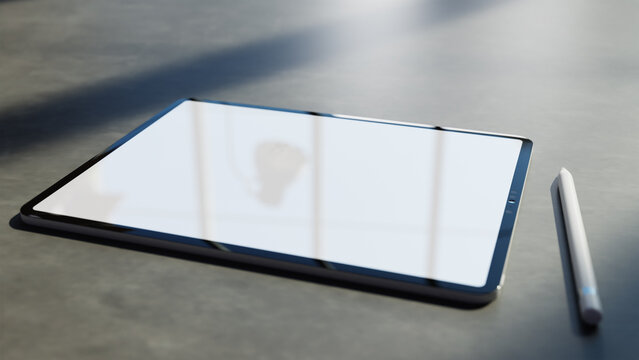 3d realistic mockup tablet minimalist display screen