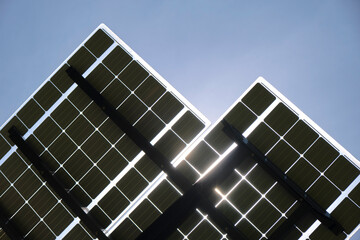 Solar photovoltaic panels mounted on metal frame for producing clean ecological electric energy....