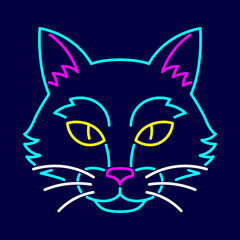 Isolated wolf Neon halloween icon Vector