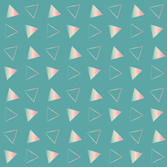 Geometric triangular background, gradient green mint seamless pattern vector illustration