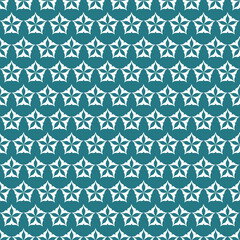 Emerald green decorative seamless pattern star asterisk on dark background, design for textile and decoration