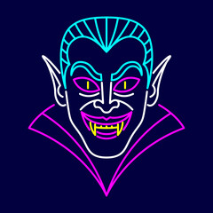 Isolated vampire Neon halloween icon Vector