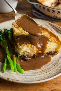 Minted Lamb Pie with pastry base and mashed potato topping