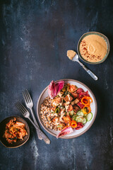 Grain bowl serving overhead