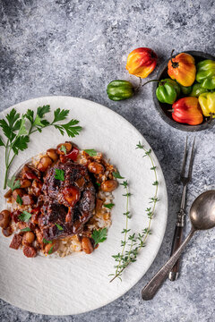 Oxtails on plate