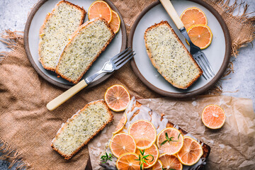 Pink lemon Poppyseed Pound Cake