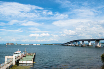 道の駅琵びわ大橋米プラザから眺める琵琶湖