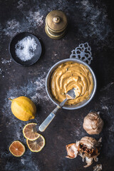 Bowl of Black Garlic and Truffle Aioli