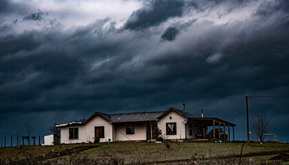clouds over the house