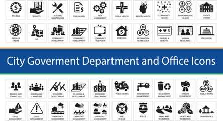 City Government Department and Office Services icons