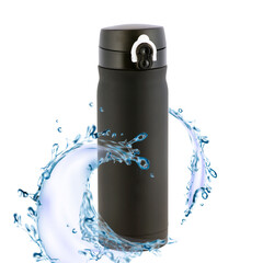 thermo mug, thermos for drinks isolated on white background