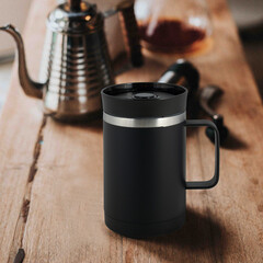 thermo mug, thermos for drinks isolated on white background