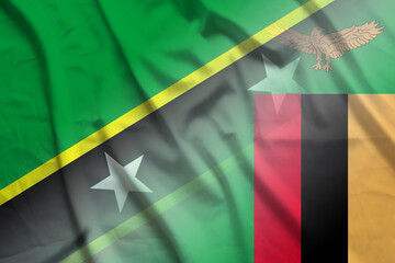 Saint Kitts and Nevis and Zambia government flag transborder relations ZMB KNA