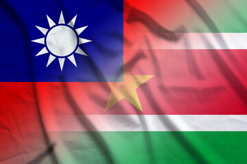 Taiwan and Suriname government flag international contract SUR TWN