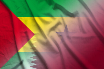 Sao Tome and Principe and Qatar state flag transborder contract QAT STP
