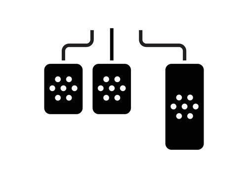 Car pedal. Simple illustration in black and white.