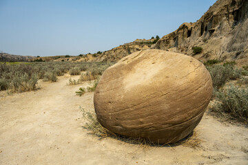 Close Up of The Round Boulder Formations Known As Cannonball Concretions
