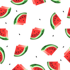 watermelon fruit seamless pattern background	
