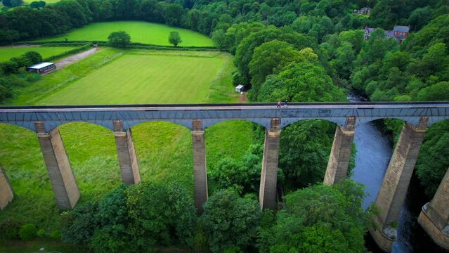 Chirk Aqueduct, Wales, UK - Aerial view 1