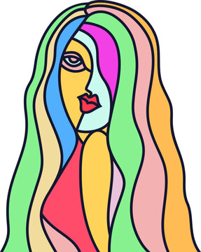 Abstract Portrait Woman Illustration