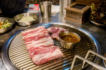 Grilled black pork in Jeju Island