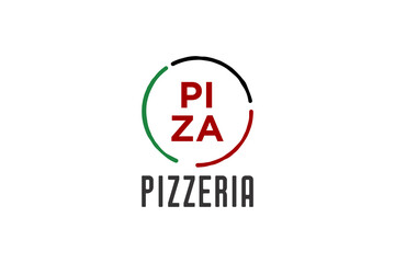 Italian pizzeria logo design fast food  piza restaurant icon symbol - obrazy, fototapety, plakaty
