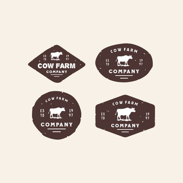 Cow Farm Vintage Badge