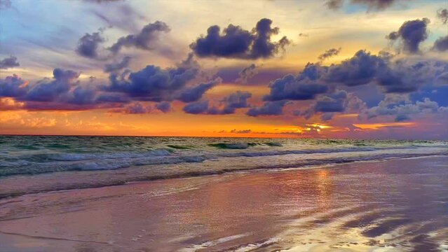Colorful Sarasota Florida Beach Waves 