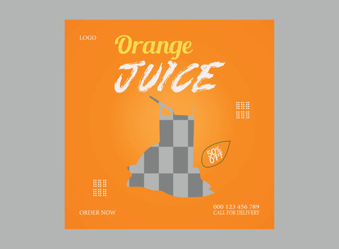 Socil media orange juice food design template