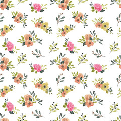 pink rose arrangment seamless pattern