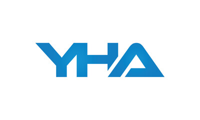 YHA monogram linked letters, creative typography logo icon