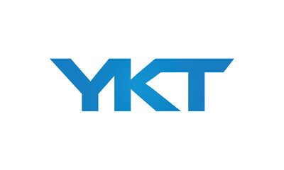 YKT monogram linked letters, creative typography logo icon