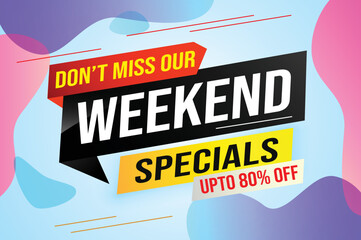 	
Weekend Special sale tag. Banner design template for marketing. Special offer promotion retail. background banner modern graphic design for advertising store shop, online store, website, landing pag