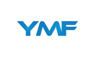 YMF monogram linked letters, creative typography logo icon