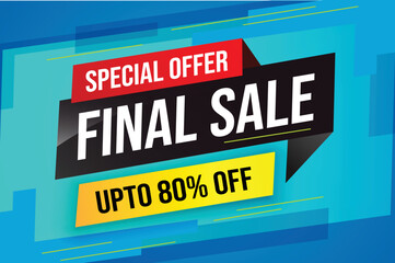 Special offer final sale tag. Banner design template for marketing. Special offer promotion or retail. background banner modern graphic design for store shop, online store, website, landing page 