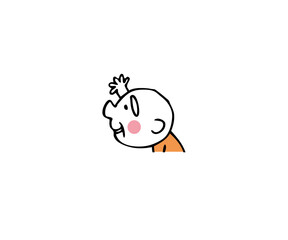 Obraz premium 左を向いて手を上げている高齢男性