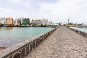 Fototapeta premium View of the island's capital Arrecife from the Castle of San Gabriel. Lanzarote. Canary Islands. Spain.