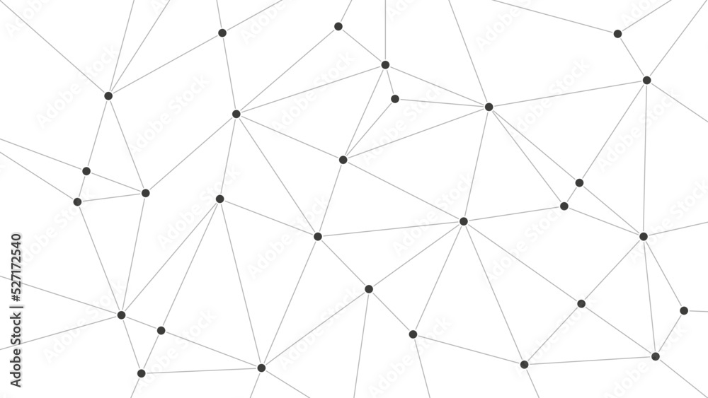 Poster Abstract polygon lines geometry network background template. Low poly linked graphic vector.