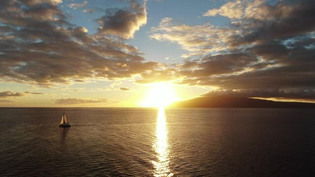 Lahaina Maui Hawaii Sunset Sailboat